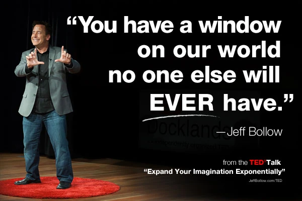 Jeff Bollow on stage at TEDx Docklands